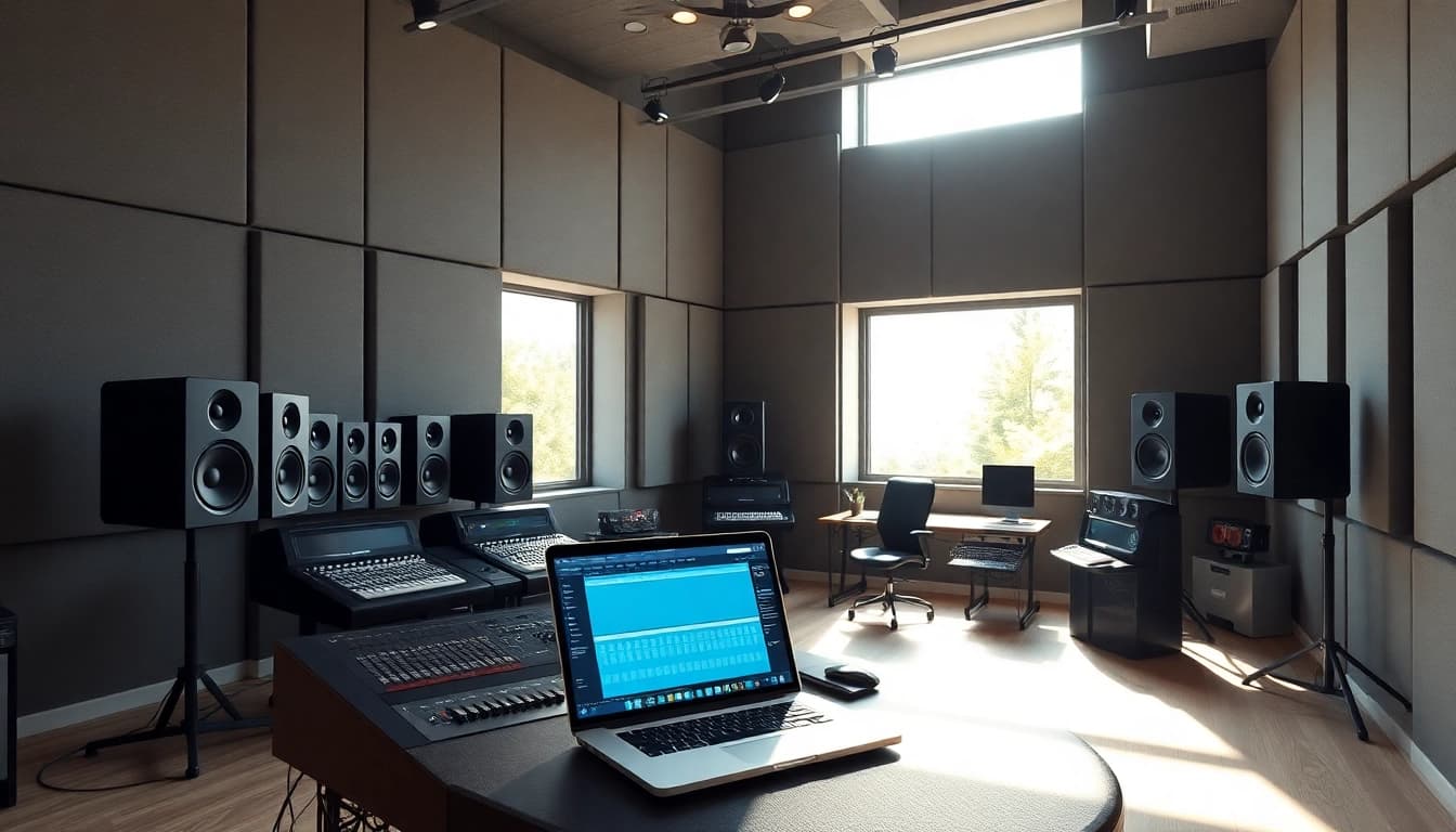 Enhance your sound with online mastering in a professional studio setting.
