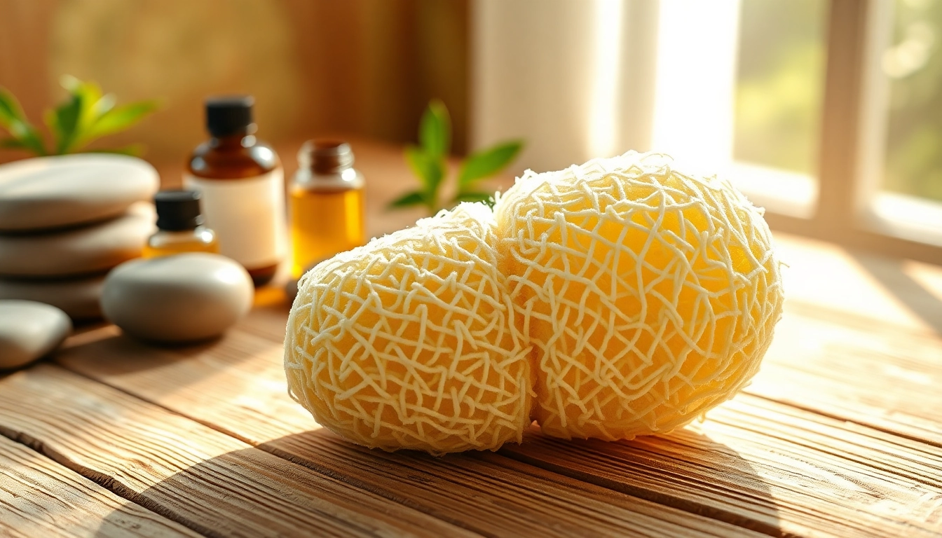 Examine the benefits of using a best back loofah for dry skin in a serene bath setting.