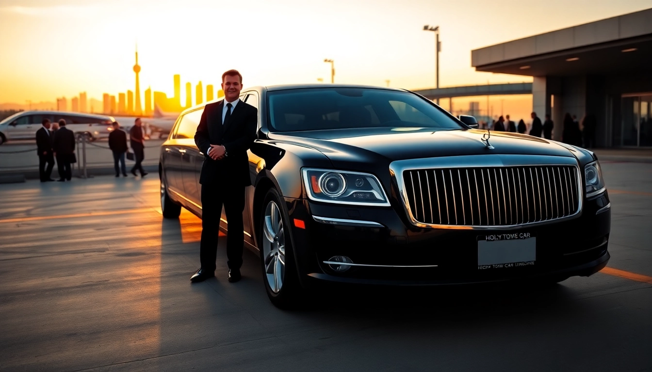 Hollywood Town Car and Limousine at LAX, showcasing luxury travel service.