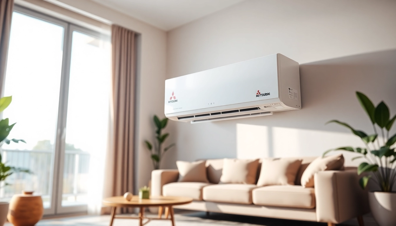 Install a Mitsubishi mini split AC for optimal climate control in stylish interiors.