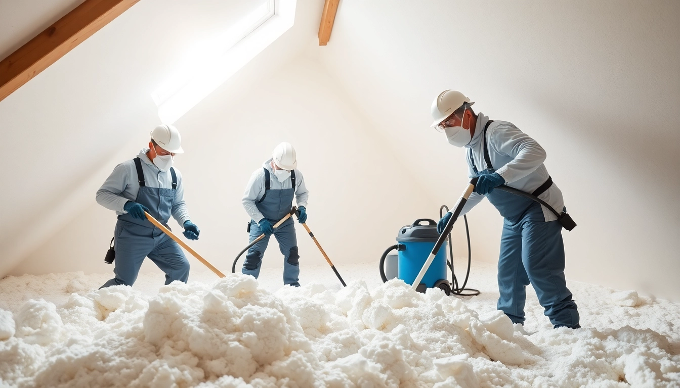 Efforts by spray foam removal companies to clean insulation from an attic.
