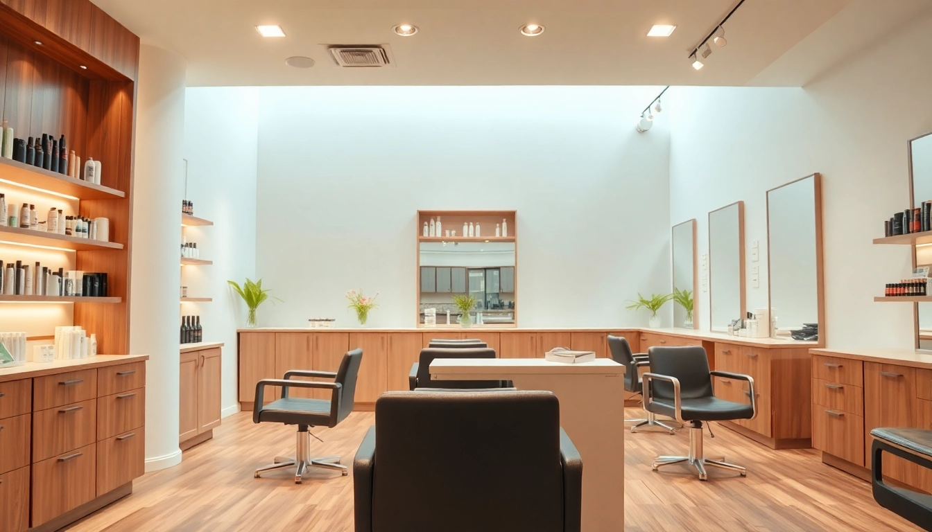 Best salons in city featuring a modern, inviting salon interior with stylish furnishings and hair products.