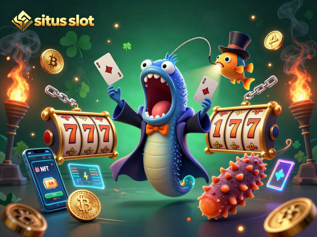 Engage in situs slot adventures with vibrant characters and exciting game elements in a captivating 3D scene.