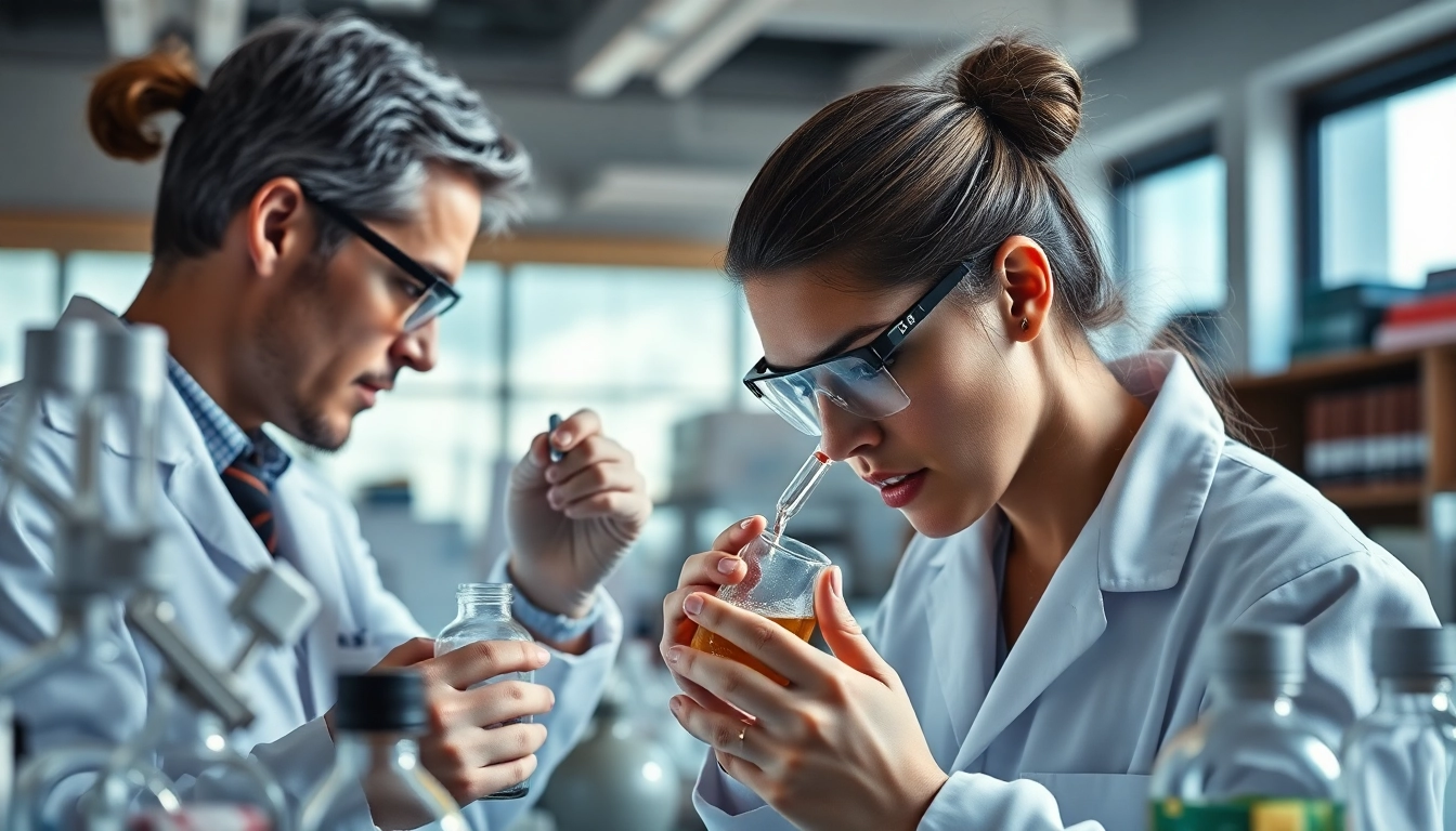 Explore peptide research techniques at https://hydroresearchpeptides.com/ in a vibrant lab environment.