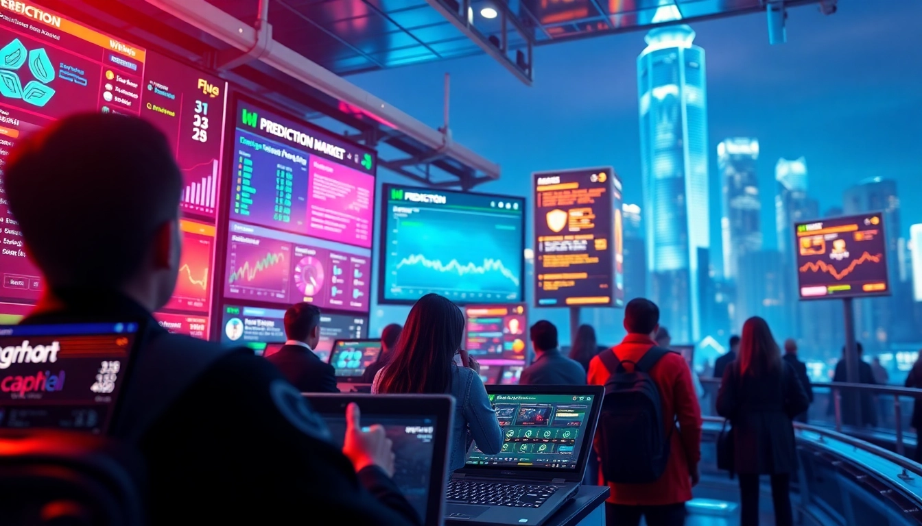 Visualize an engaging Backpack Prediction Market platform, showcasing interactive user interfaces and data analytics in a vibrant setting.