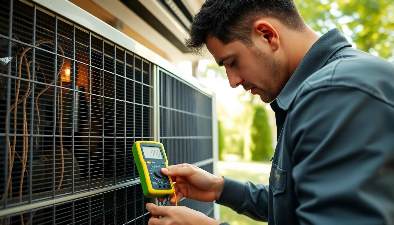 Air Conditioning Repair Tampa by a professional technician working diligently on an AC unit.