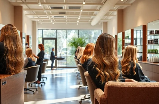 Aveda salon San Diego showcasing hairstylists and clients in a serene environment.