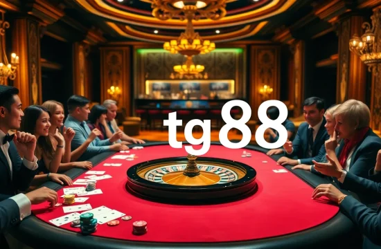 Experience high-stakes gaming excitement with tg 88 at a luxurious casino gaming table.