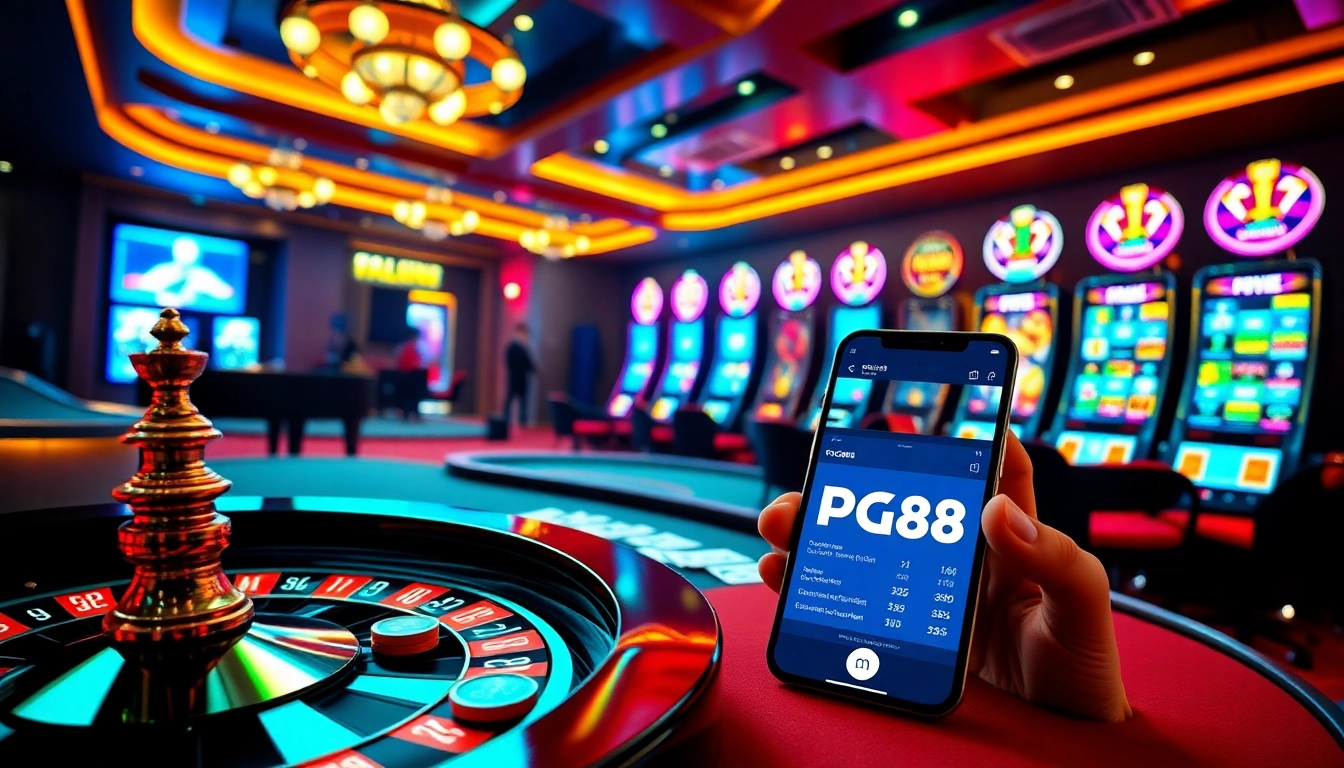 Experience thrilling moments at PG88 online casino with vibrant gaming tables and dynamic slot machines.