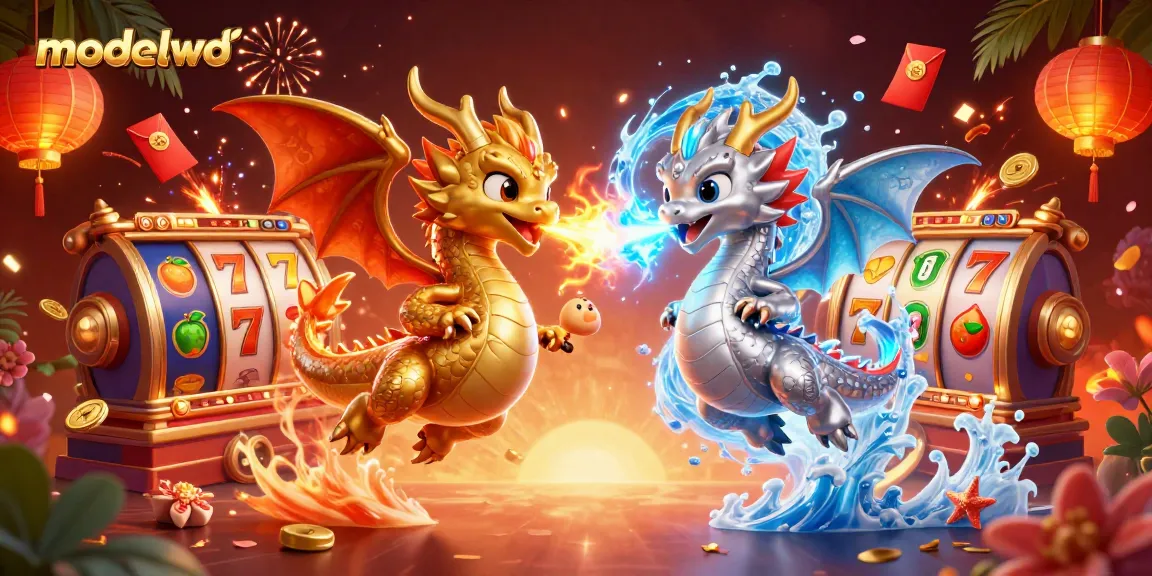Experience thrilling wins at modalwd with dynamic slot reels featuring golden dragons and festive elements.