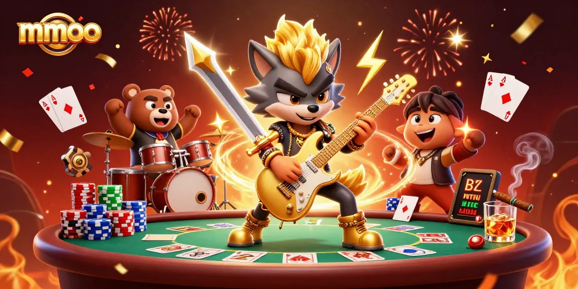 Experience the thrill at mmoo with a dazzling 3D casino illustration showcasing vibrant energy and gaming excitement.